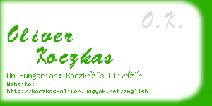 oliver koczkas business card